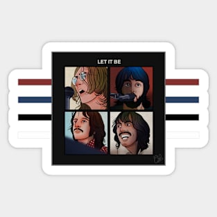 THE BEATLES - LET IT BE - FAN ART - ROCK MUSIC GROUP Sticker